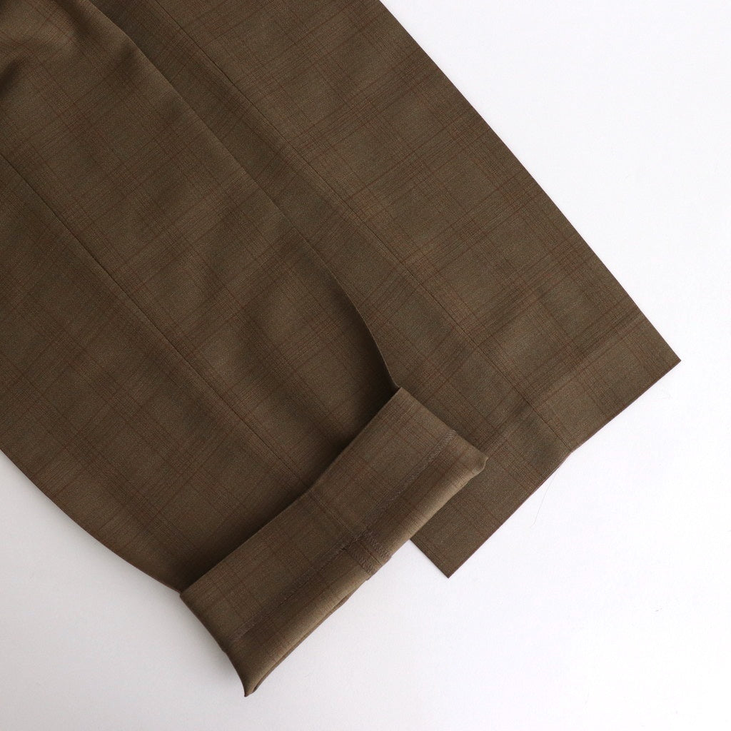 BLUEFACED WOOL TWO-TUCK SLACKS #BROWN CHECK [A25SP02BA]