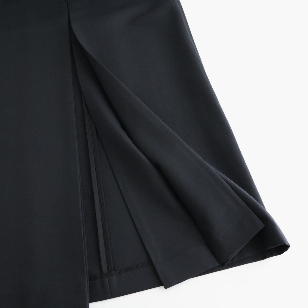 TENSE WOOL DOUBLE CLOTH SLIT SKIRT #BLACK [A26AS02HP]
