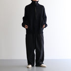3/4 FRONT ZIP HIGHNECK RIB SWEATER #BLACK [YK24FW0829S]