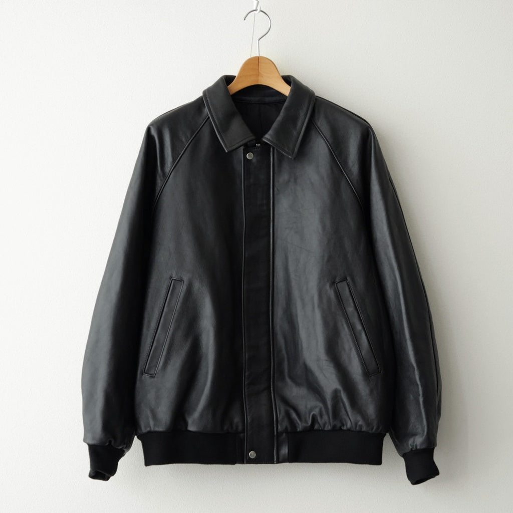 Cow Leather Raglan Blouson #BLACK [GU263-30320]