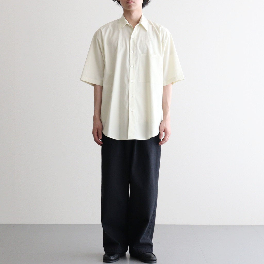 WASHED FINX TWILL BIG HALF SLEEVED SHIRT #VANILLA [A26SS03TN]