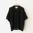 CROCHET KNIT SHIRT #BLACK [YK25SS001011S]