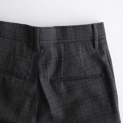 BLUEFACED WOOL CHECK SLACKS #CHARCOAL CHECK [A24AP04CB]