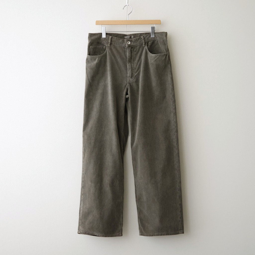 GARMENT-DYED FINX CORDUROY 5P WIDE PANTS #OLIVE BROWN [A26AP01FX]