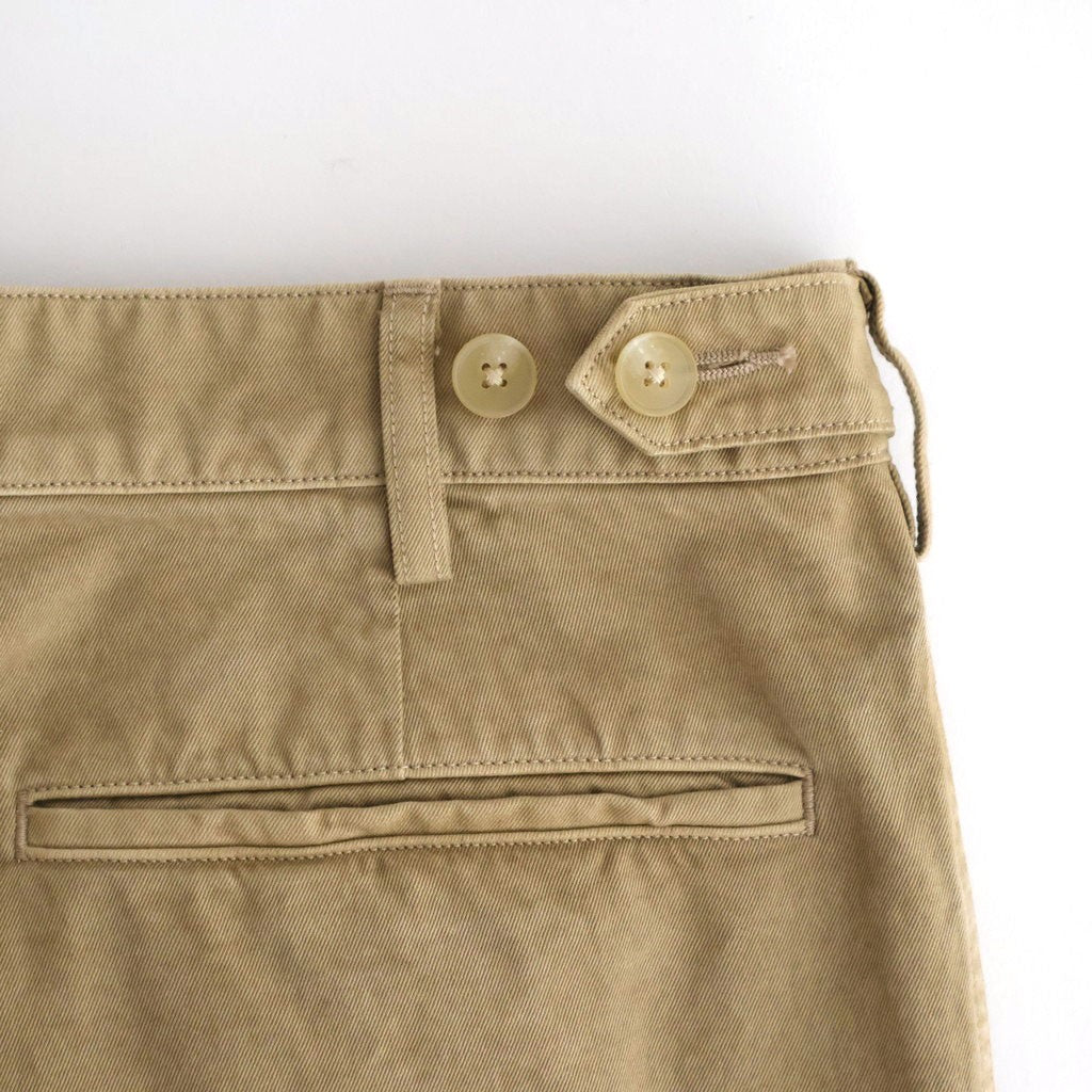 GARMENT-DYED FINX LIGHT CHINO ONE-TUCK WIDE PANTS #BEIGE
