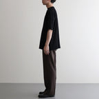 LUSTER PLAITING BOAT NECK TEE #BLACK [A00P04GT]