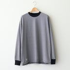 MICRO BORDER L/S TEE #WHITE × BLACK [FSC251-70114]
