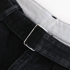 Selvage Denim Belted Pants #BLACK_DARK FADE [GU261-40064DB]