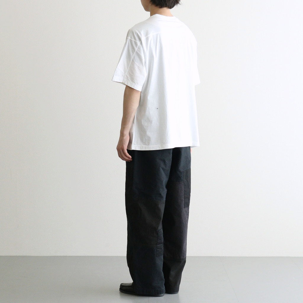綿キャンバス 多素材MIX 製品加工 パンツ #BLACK [HQ-P024-051]