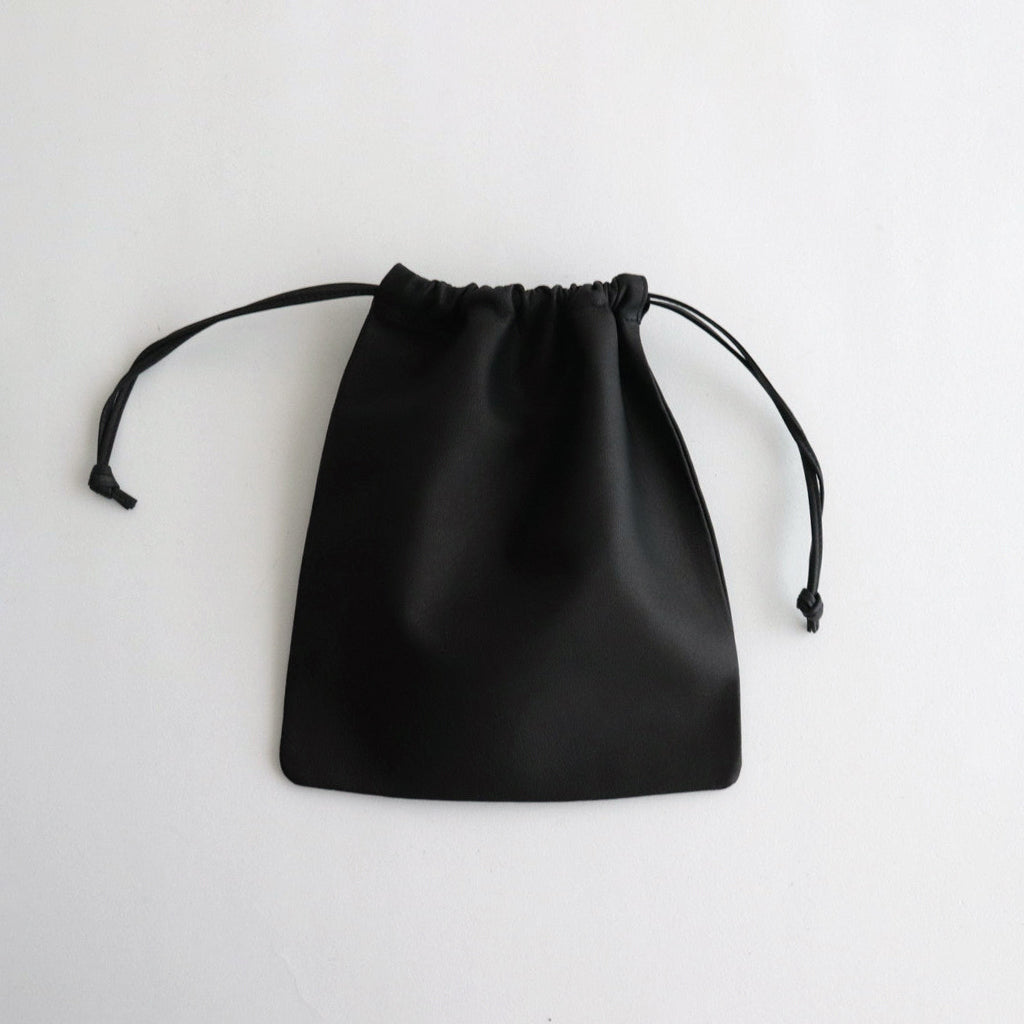 Double Faced DRAWSTRING POUCH : L #BLACK [DA76]