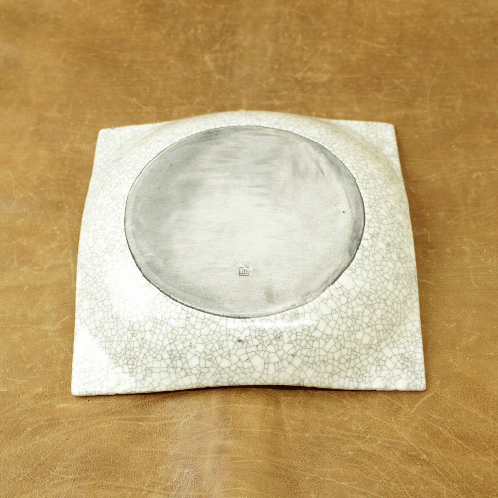 スクエア皿 大 #貫入 コーラル流し