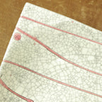 スクエア皿 大 #貫入 コーラル流し