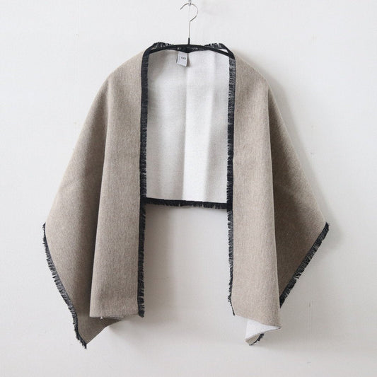 NRVST | Lambswool &amp; Cotton Heavy Double Cloth Stole #BEIGE&amp;OFF WHITE [A9-NC214SL]