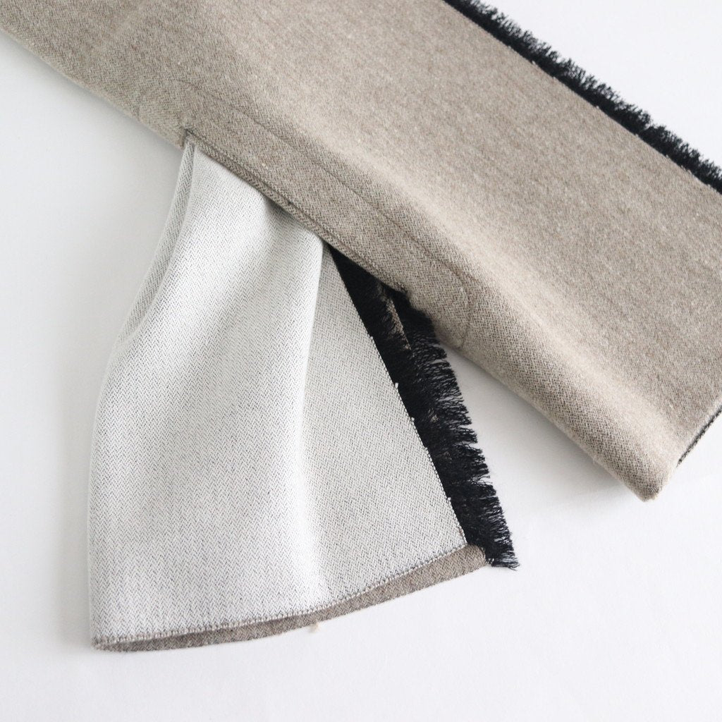 NRVST | Lambswool &amp; Cotton Heavy Double Cloth Stole #BEIGE&amp;OFF WHITE [A9-NC214SL]