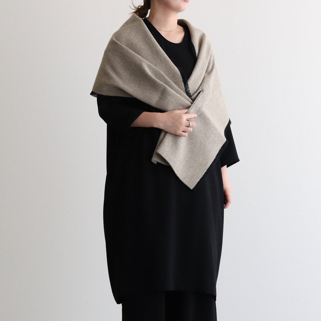 NRVST｜Lamb Wool & Cotton Heavy Double Cloth Stole #BEIGE&OFF WHITE [A9-NC214SL]
