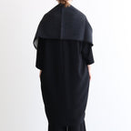 NRVST｜ラムウール&コットンヘビーダブルクロス ストール #DARK GREY&OFF WHITE [A9-NC214SL]