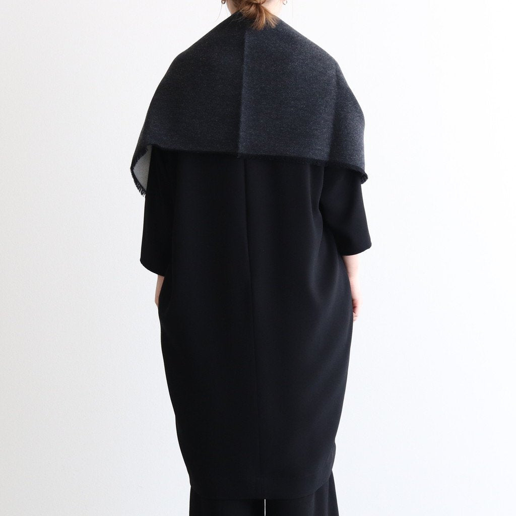 NRVST｜ラムウール&コットンヘビーダブルクロス ストール #DARK GREY&OFF WHITE [A9-NC214SL]