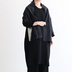 NRVST｜ラムウール&コットンヘビーダブルクロス ストール #DARK GREY&OFF WHITE [A9-NC214SL]