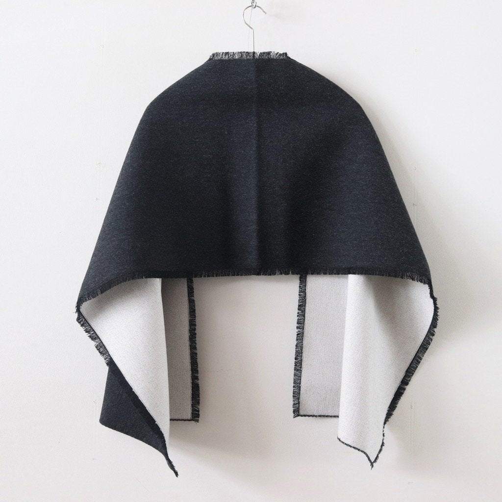 NRVST｜ラムウール&コットンヘビーダブルクロス ストール #DARK GREY&OFF WHITE [A9-NC214SL]
