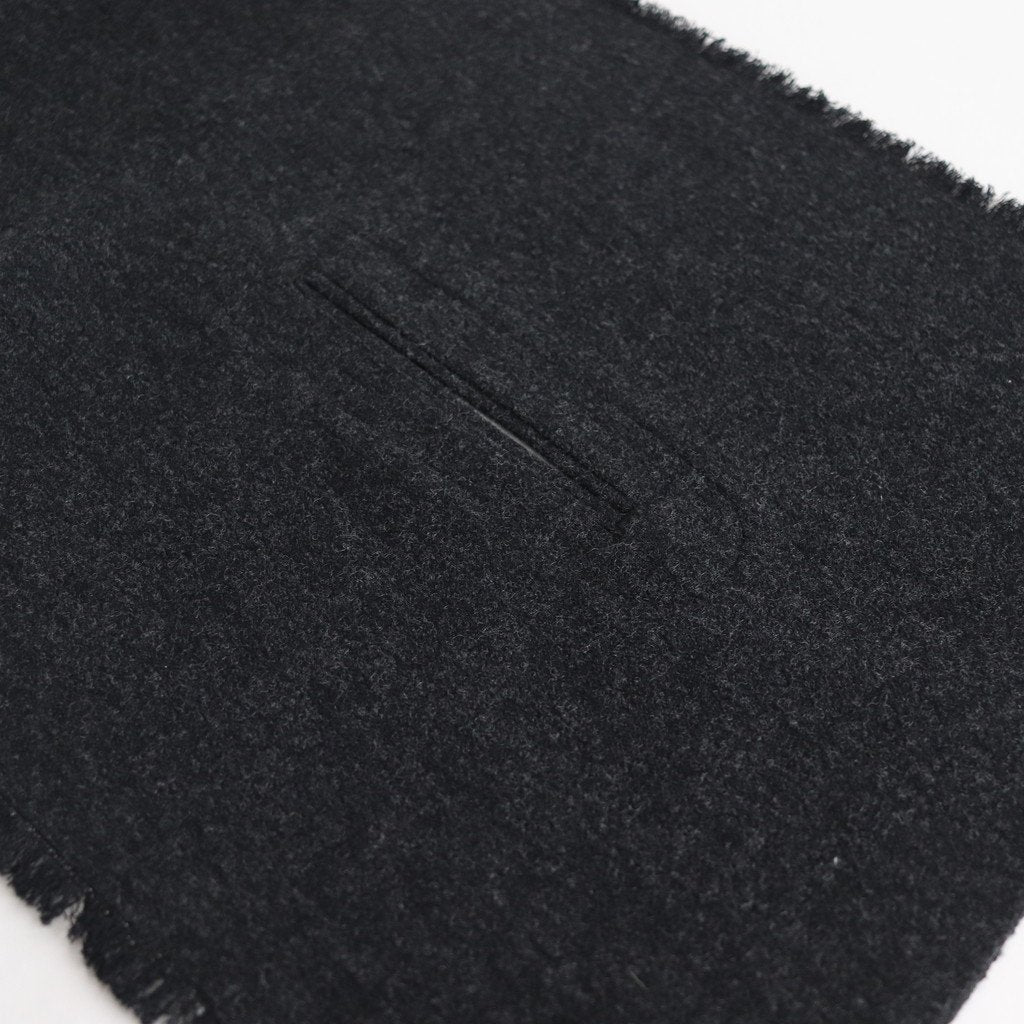 NRVST｜ラムウール&コットンヘビーダブルクロス ストール #DARK GREY&OFF WHITE [A9-NC214SL]