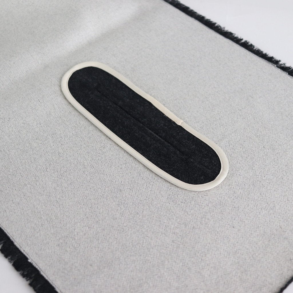 NRVST｜ラムウール&コットンヘビーダブルクロス ストール #DARK GREY&OFF WHITE [A9-NC214SL]