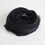 NRVST｜ラムウール&コットンヘビーダブルクロス ストール #DARK GREY&OFF WHITE [A9-NC214SL]