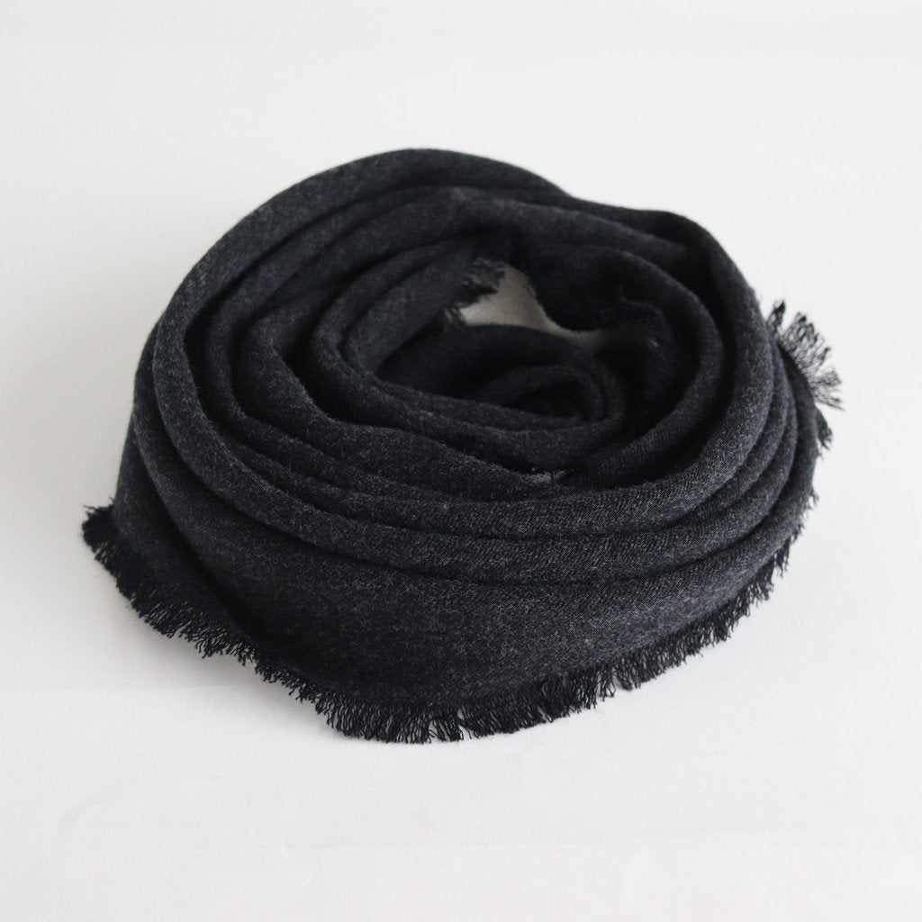 NRVST｜ラムウール&コットンヘビーダブルクロス ストール #DARK GREY&OFF WHITE [A9-NC214SL]