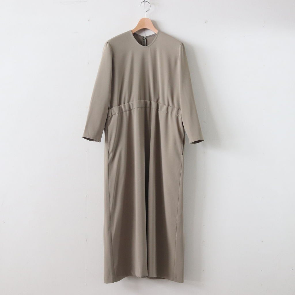 NKHOP｜強撚ポリエステル経二重織 ウエストマークワンピース #KHAKI MIST [S0-NC065OP]