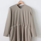 NKHOP｜強撚ポリエステル経二重織 ウエストマークワンピース #KHAKI MIST [S0-NC065OP]