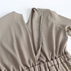 NKHOP｜強撚ポリエステル経二重織 ウエストマークワンピース #KHAKI MIST [S0-NC065OP]