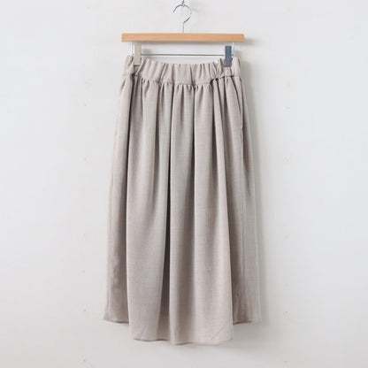 NGLSK｜Triacetate &amp; Polyester Slab Voile Gathered Skirt #SMOKE BEIGE [S0-NC186SK]