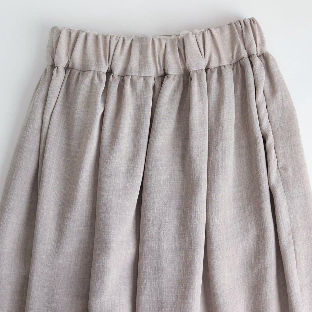 NGLSK｜トリアセテート&ポリエステルスラブボイル ギャザースカート #SMOKE BEIGE [S0-NC186SK]