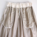 NGLSK｜トリアセテート&ポリエステルスラブボイル ギャザースカート #SMOKE BEIGE [S0-NC186SK]