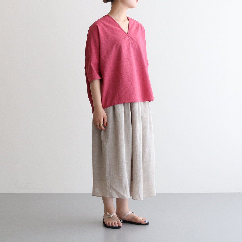 NGLSK｜トリアセテート&ポリエステルスラブボイル ギャザースカート #SMOKE BEIGE [S0-NC186SK]