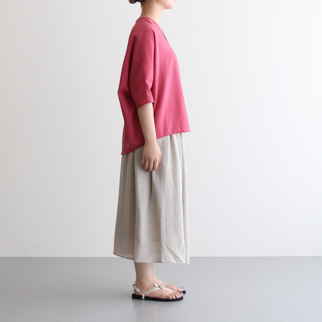 NGLSK｜トリアセテート&ポリエステルスラブボイル ギャザースカート #SMOKE BEIGE [S0-NC186SK]