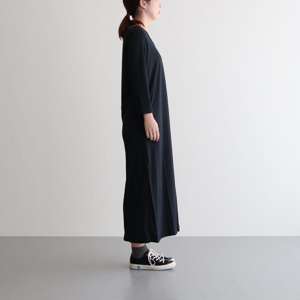 NRLTO｜ポリエステルスパン天竺 ロングワンピース #BLACK [S0-NC103TO]
