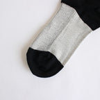 LANA01｜3/72 17.5μ ウールソックス #BK(HEEL,TOE)×WHITE [FA15041]