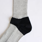 LANA01｜3/72 17.5μ ウールソックス #BK(HEEL,TOE)×WHITE [FA15041]