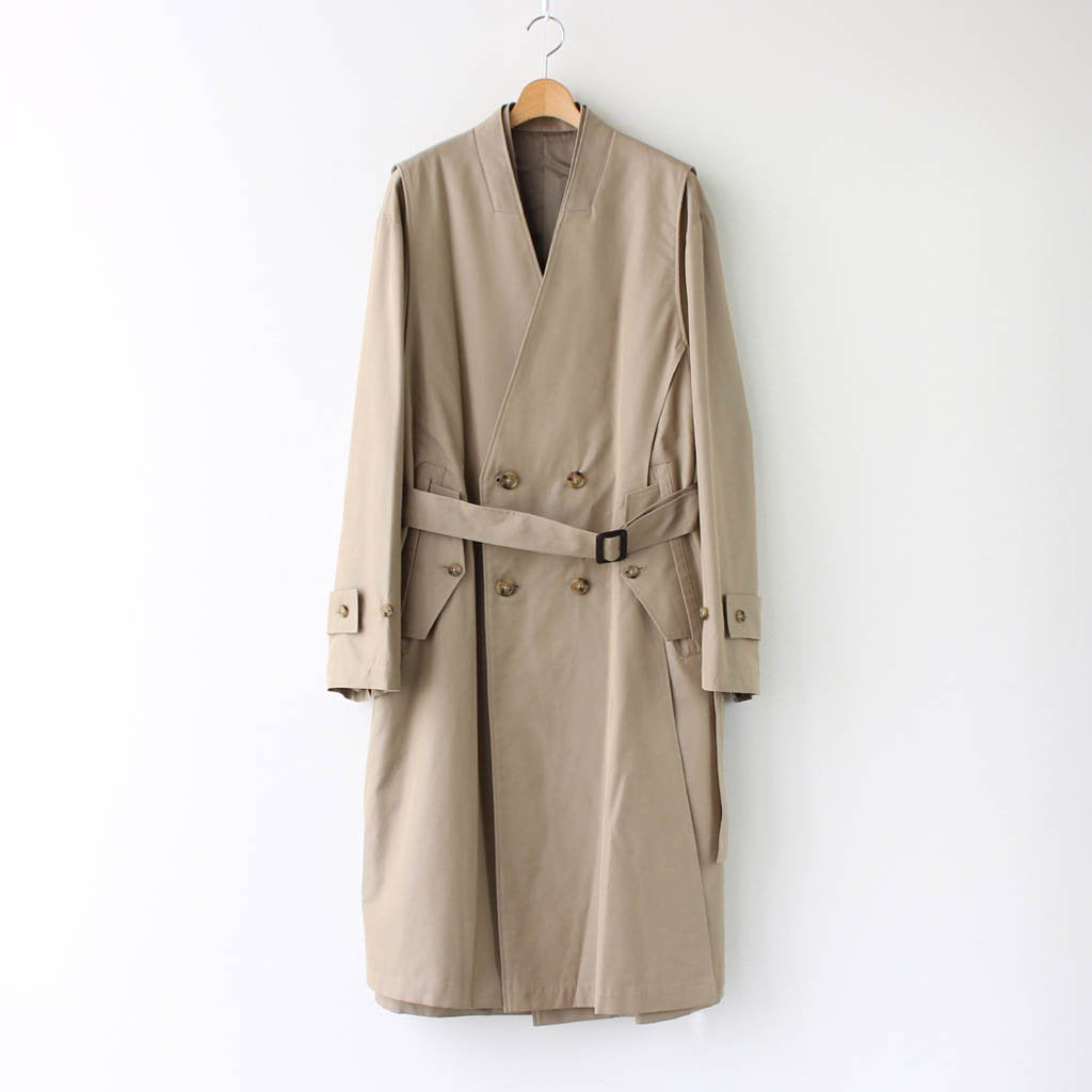 OVERSIZED LINEAR NO COLLAR COAT #BEIGE [ST.173-2]