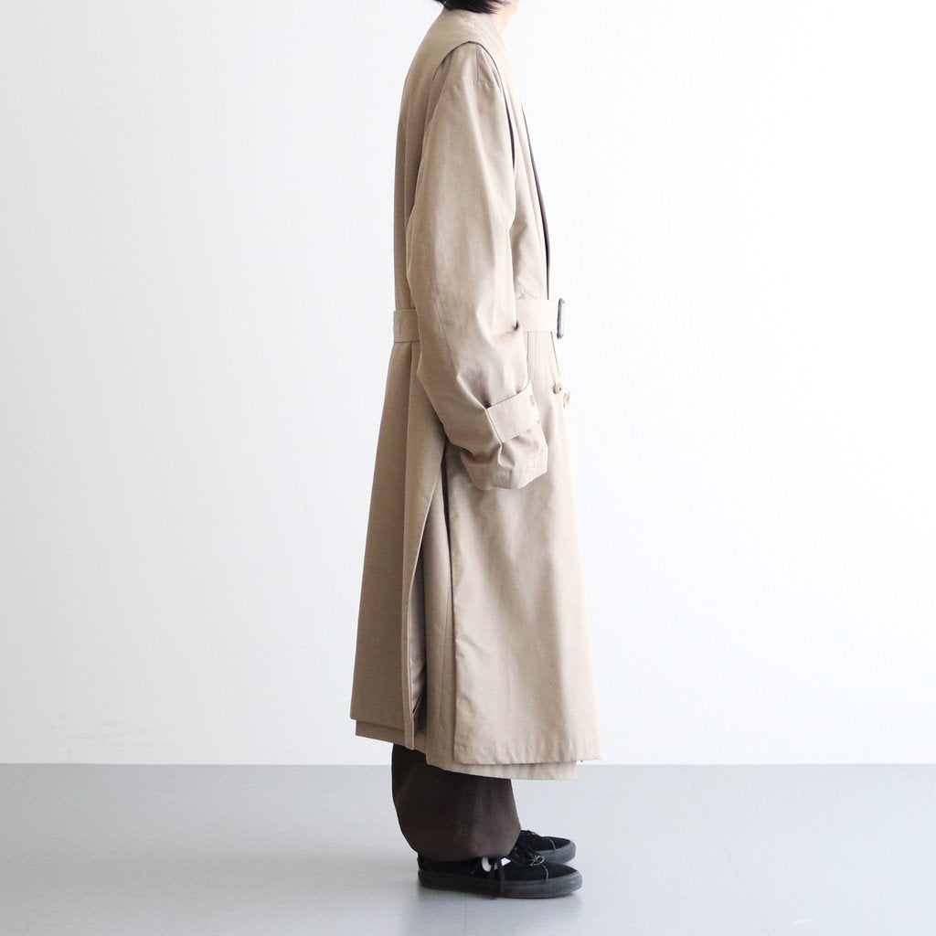 OVERSIZED LINEAR NO COLLAR COAT #BEIGE [ST.173-2]