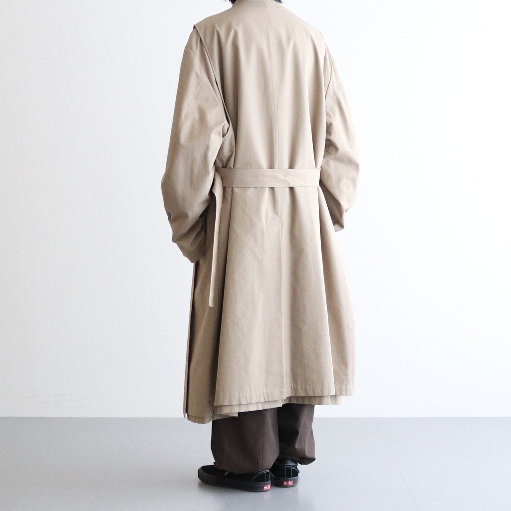 OVERSIZED LINEAR NO COLLAR COAT #BEIGE [ST.173-2]