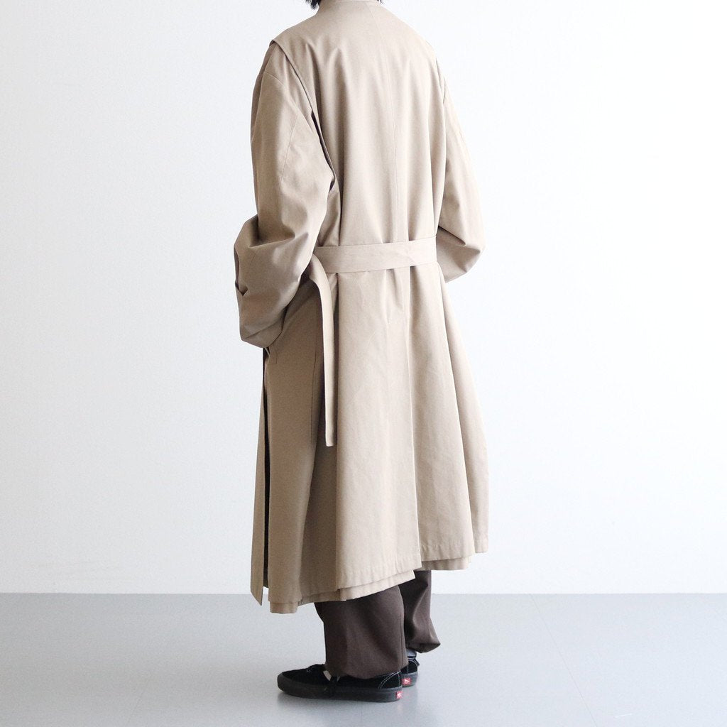 OVERSIZED LINEAR NO COLLAR COAT #BEIGE [ST.173-2]