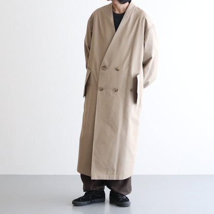 OVERSIZED LINEAR NO COLLAR COAT #BEIGE [ST.173-2]