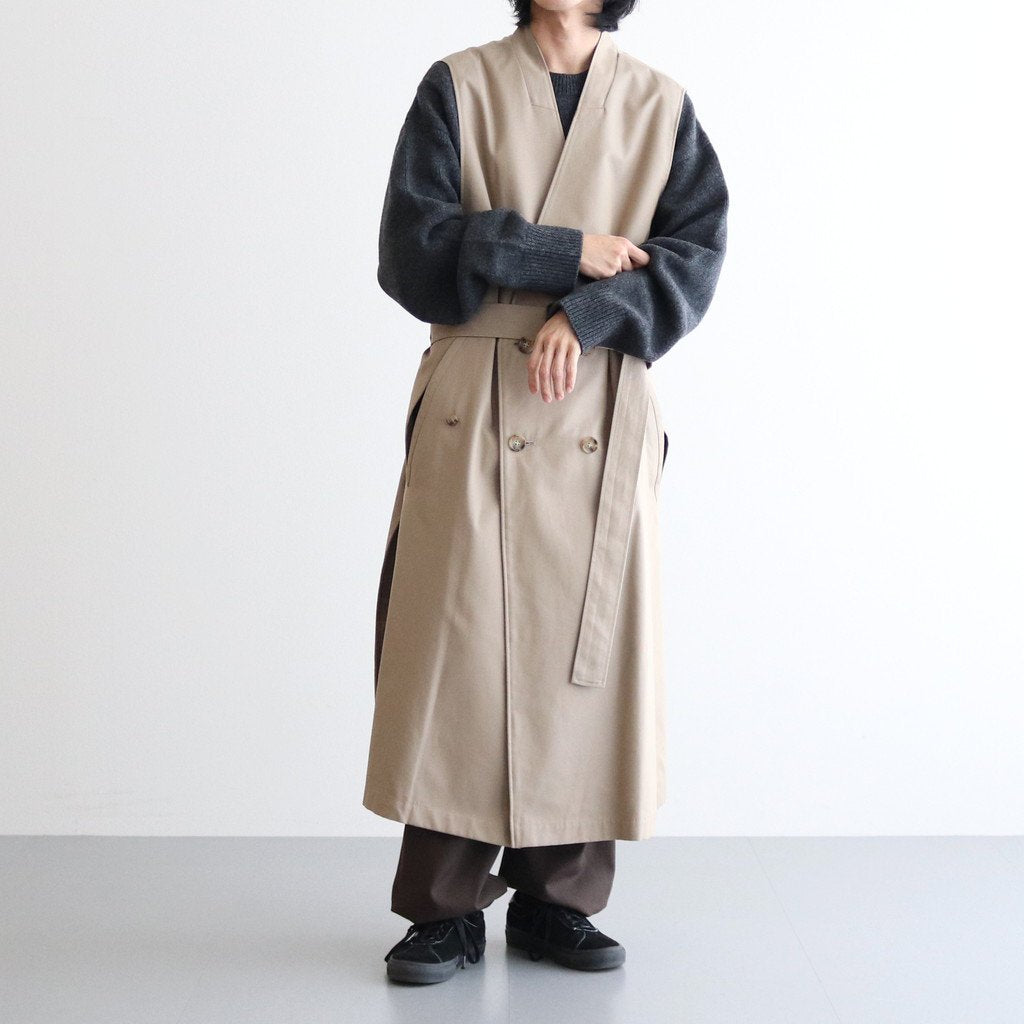 OVERSIZED LINEAR NO COLLAR COAT #BEIGE [ST.173-2]