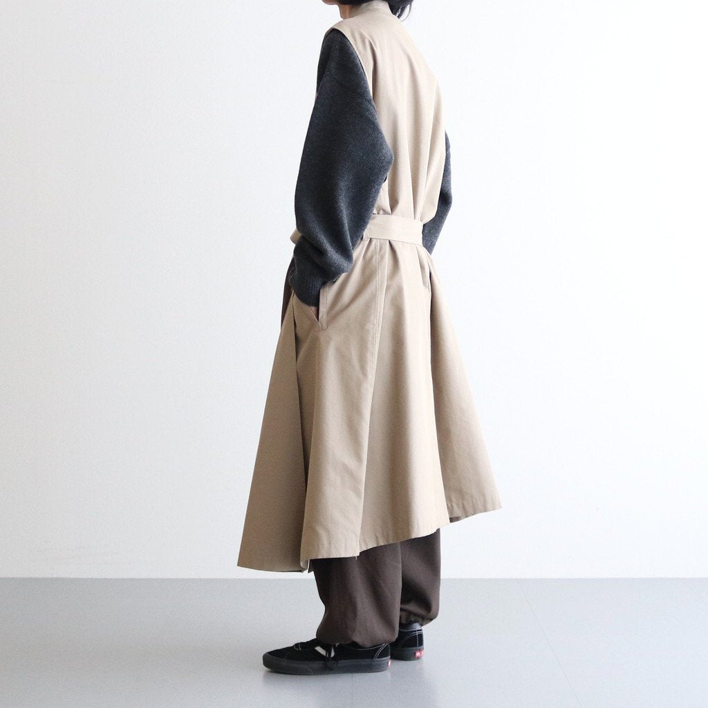 OVERSIZED LINEAR NO COLLAR COAT #BEIGE [ST.173-2]
