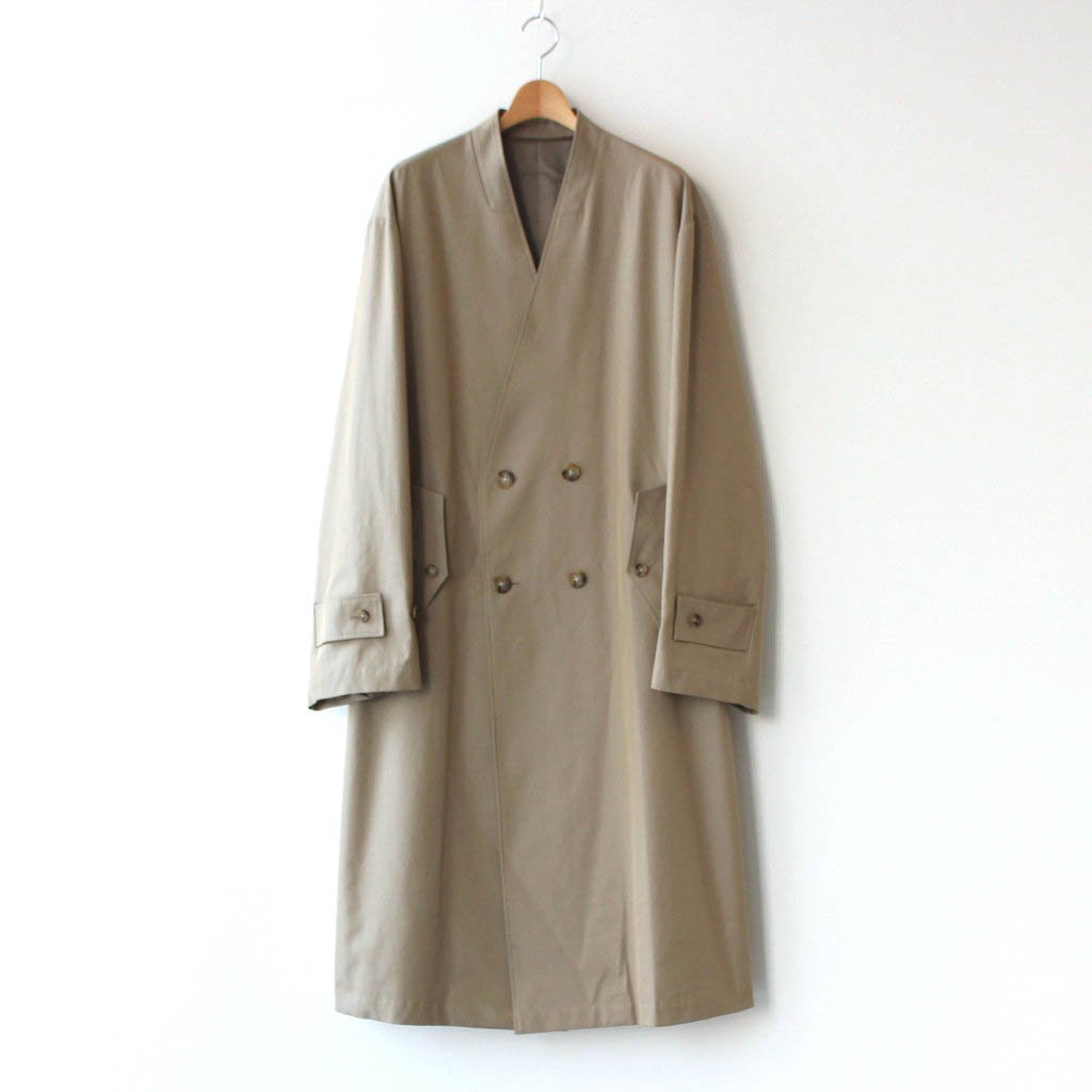 OVERSIZED LINEAR NO COLLAR COAT #BEIGE [ST.173-2]