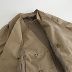 OVERSIZED LINEAR NO COLLAR COAT #BEIGE [ST.173-2]
