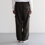 NSLPT｜四子撚りウールカルゼタックワイドテーパードカーゴイージーパンツ #OLIVE [A0_NC183PF]