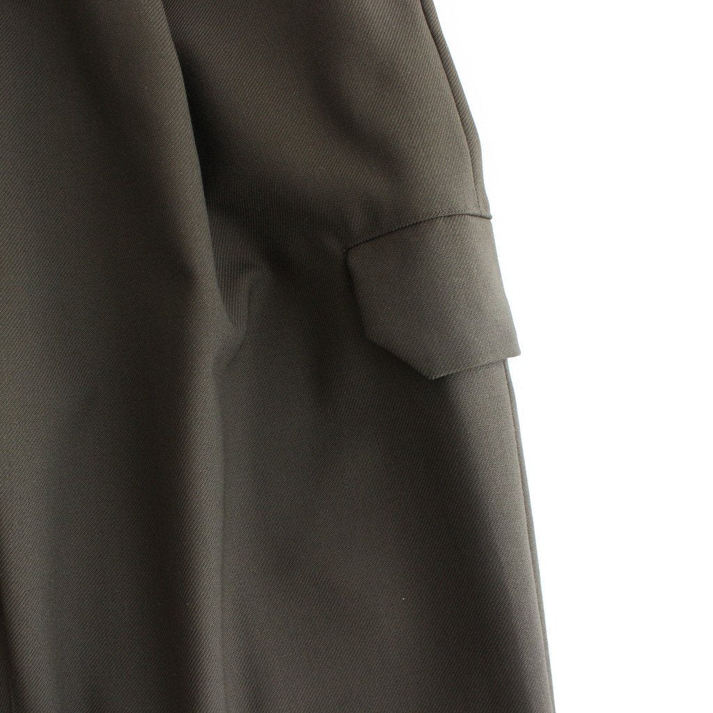 NSLPT｜四子撚りウールカルゼタックワイドテーパードカーゴイージーパンツ #OLIVE [A0_NC183PF]