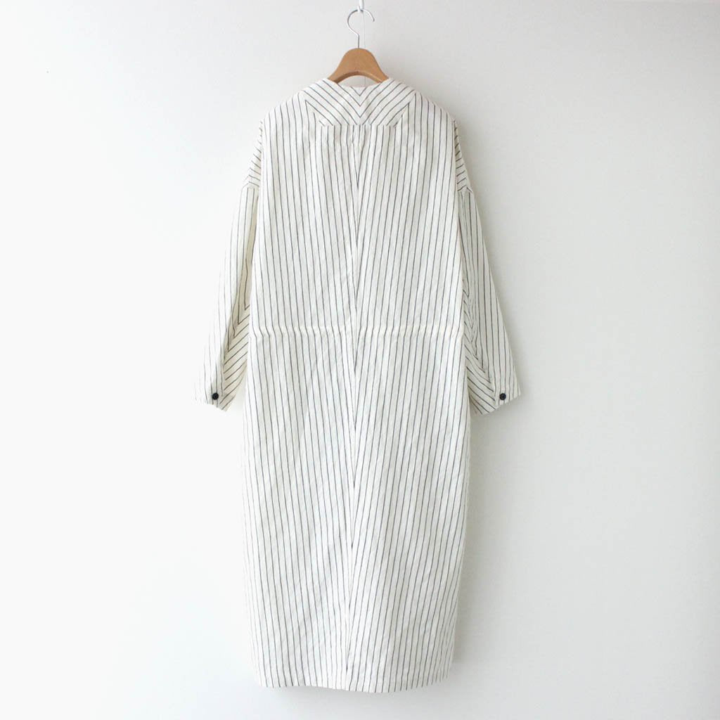 FLGPO｜Wool Linen Herringbone Stripe Oversized Long Length Pullover #NATURAL×NAYYY STRIPE [A0_FR173PO]